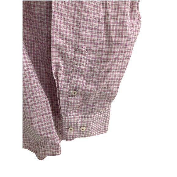 Men's Untuckit Button Down Shirt 3XL Gingham Plaid Pink White Long Sleeve - Picture 5 of 6